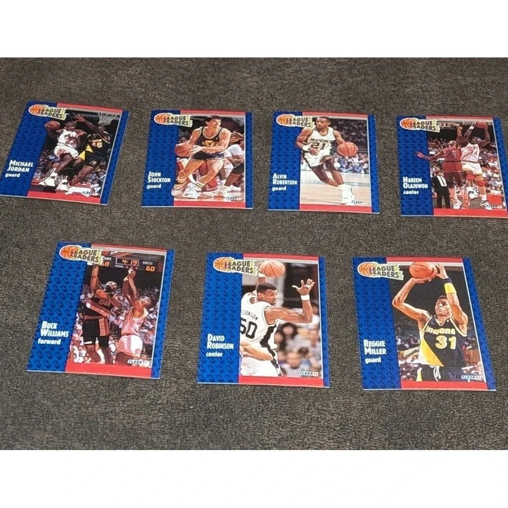 1991 Fleer Basketball League‎ Leaders Subset 7 Card Lot Jordan Olajwan